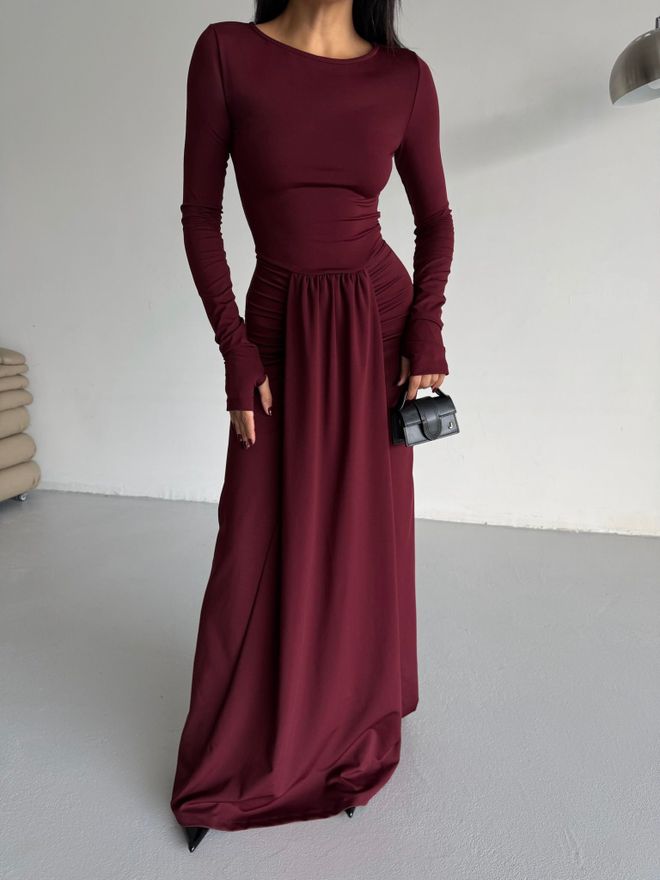 Black Fashion Bordeauxrot Elegant Formal Sexy Bodycon Kleid Großhandelskleidung Polyester