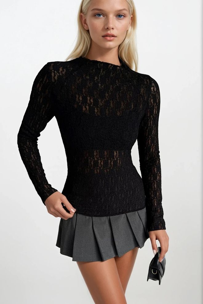 Black Fashion Black Fitted Sexy Elegant Formal Blouse Wholesale Clothing Sexy