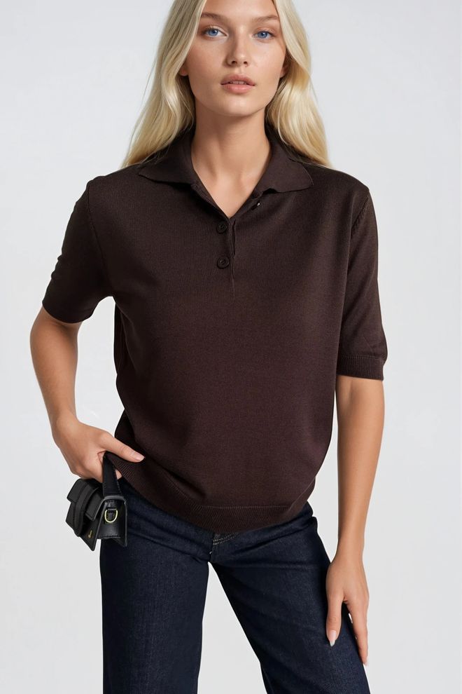 Black Fashion Brązowa Casual Preppy Elegancka Bluzka Hurtowa sprzedaż odzieży Boho