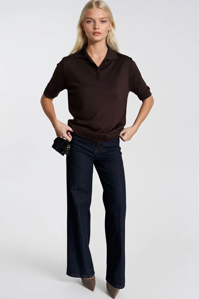 Black Fashion Brown Casual Preppy Elegant Blouse Wholesale Clothing Wool