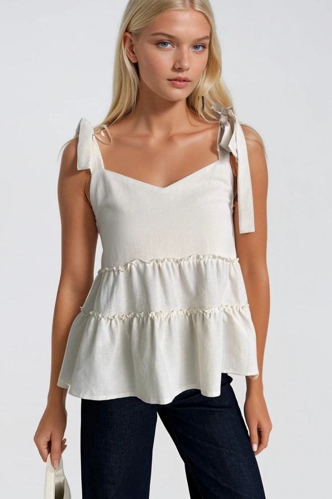 Black Fashion Beżowa Casual Bluzka Z Kochaną Szyją Hurtowa sprzedaż odzieży Odzież uliczna