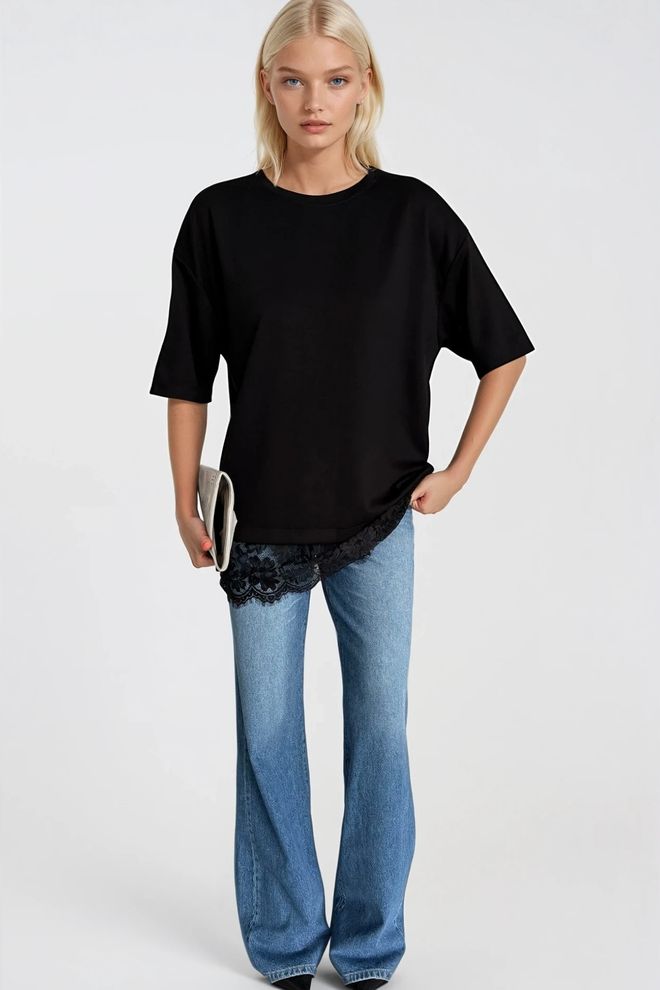 Black Fashion Black Casual Streetwear Elegant Blouse Wholesale Clothing Cotton