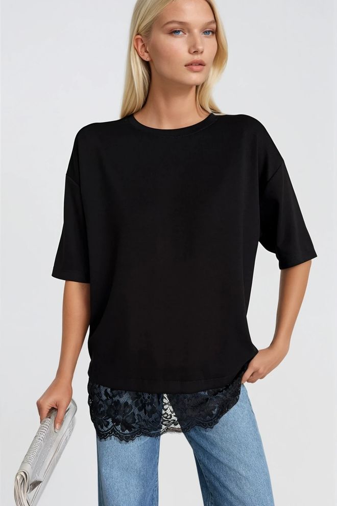 Black Fashion Μαύρο Casual Streetwear Κομψό Μπλούζα Χονδρικό εμπόριο ενδυμάτων Streetwear