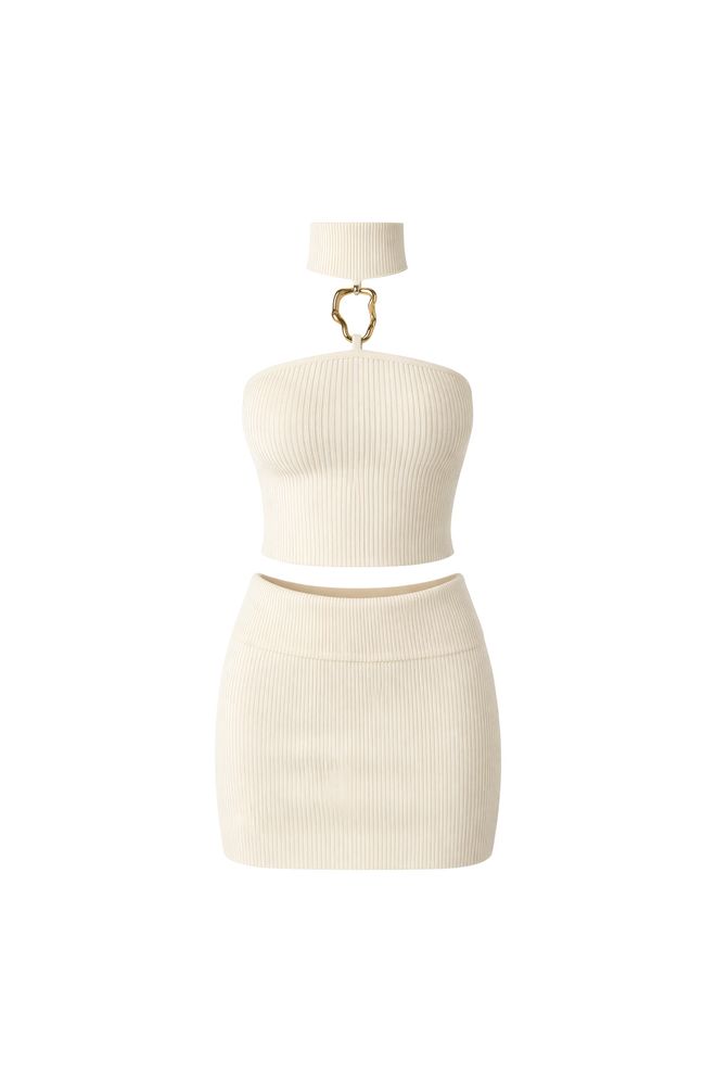 Black Fashion Conjunto Crudo Elegante Sin Tirantes Mini Bodycon Ropa al por mayor Playa