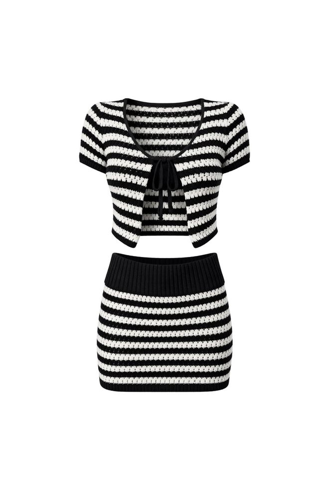 Black Fashion Conjunto Negro Sexy Casual A Rayas Ropa al por mayor Playa