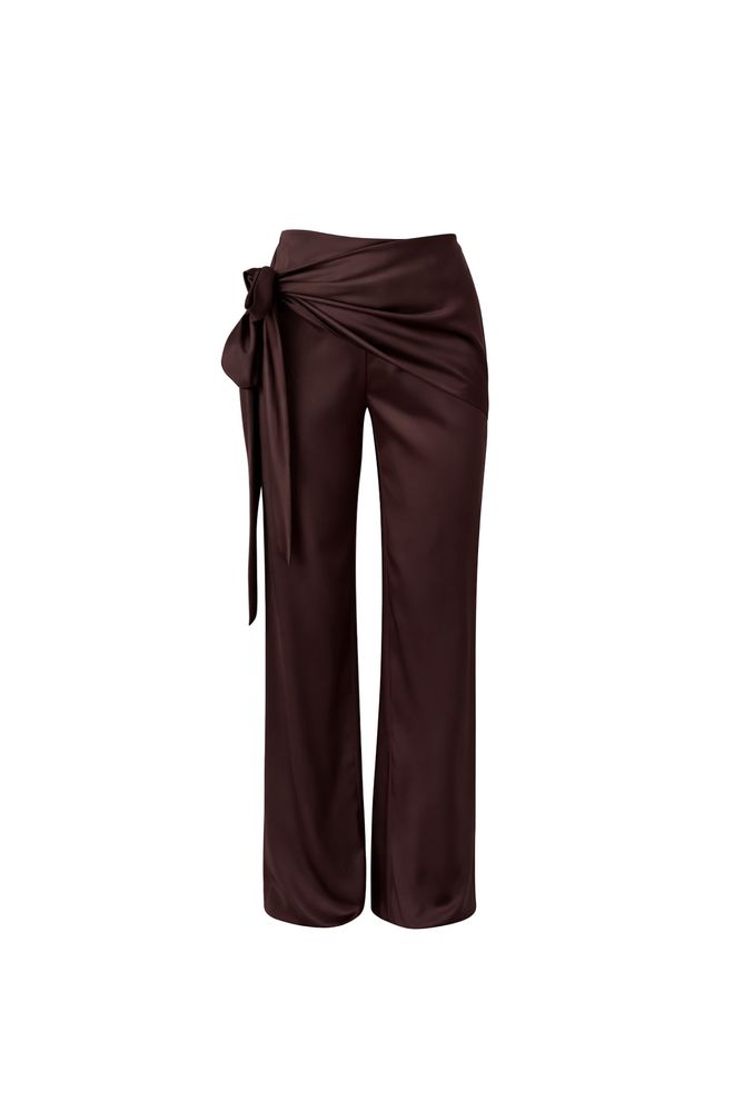 Black Fashion Pantalón Rojo Clarete Envolvente De Pierna Ancha Ropa al por mayor Cumpleaños