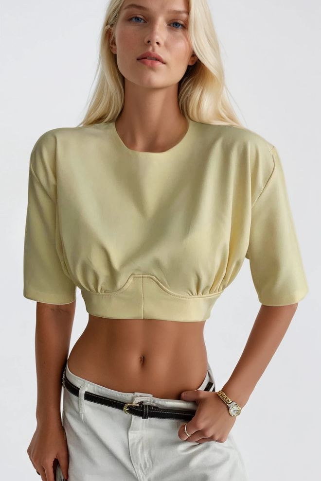 Black Fashion Camisa Beige Casual Sexy Ajustada Corta Con Manga Recta Y Media Manga Ropa al por mayor Poliéster