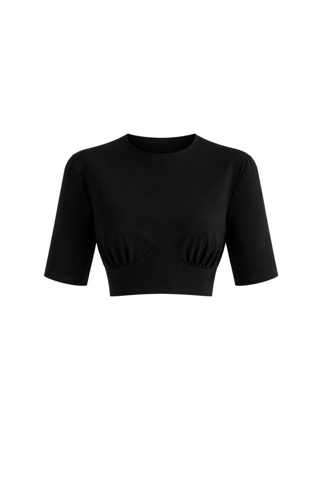 Black Fashion Camisa Negra Casual Elegante Con Mangas Medias Ropa al por mayor Poliéster