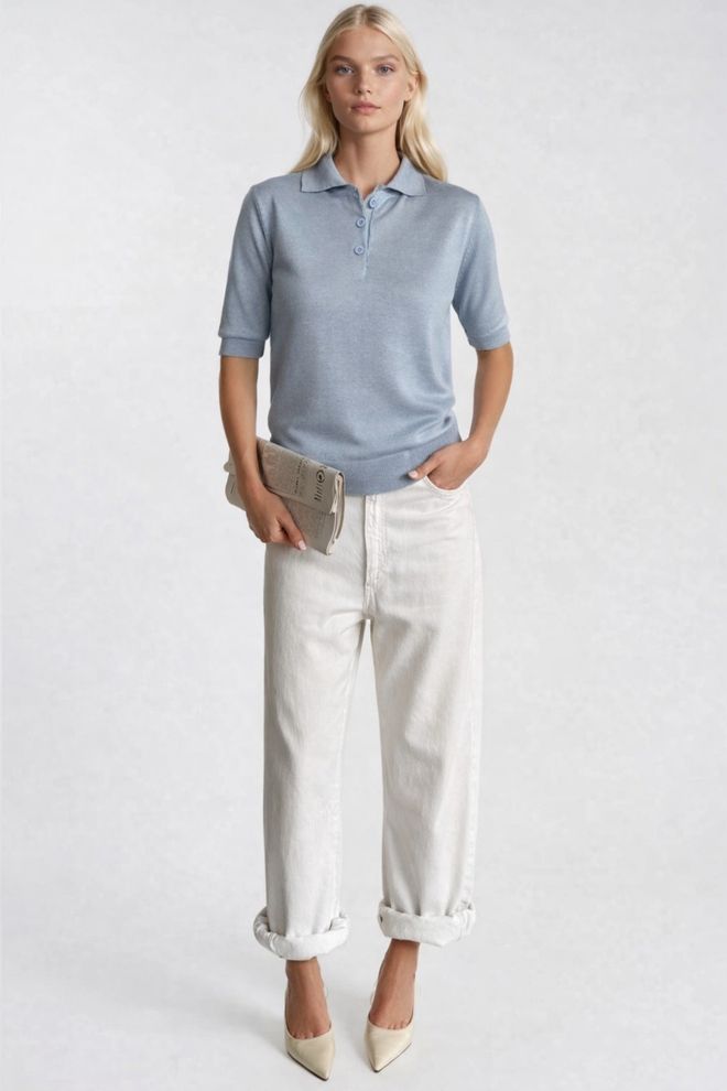 Black Fashion Mavi Gündelik Kolej Zarif Bluz Toptan Giyim Yün