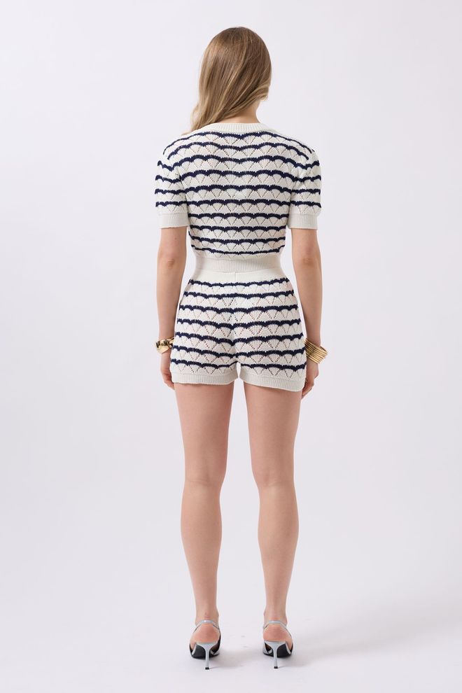 Black Fashion Ensemble Vintage Décontracté Beige Rayé Vêtements en gros Plage