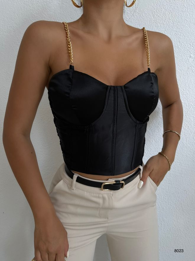 Black Fashion Blouse Zwart Groothandel Kleding 0