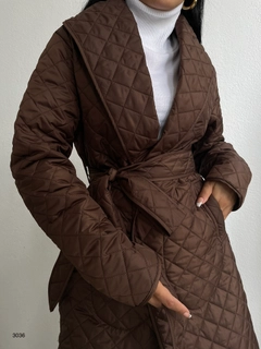 A wholesale clothing model wears 38199 - Trenchcoat - Brown, Turkish wholesale Trenchcoat of Black Fashion