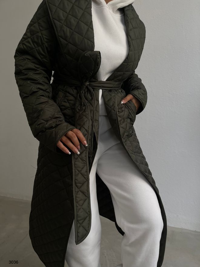 Black Fashion Trenchcoat Green Wholesale Clothing Modest