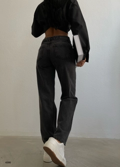 Una modelo de ropa al por mayor lleva 38278 - Jeans - Fume, Vaqueros turco al por mayor de Black Fashion