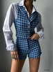 Una modella di abbigliamento all'ingrosso indossa bla10098-vest-sax, vendita all'ingrosso turca di  di 