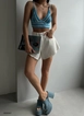 Hurtowa modelka nosi bla10612-patterned-knit-crop-blue, turecka hurtownia  firmy 