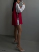 Una modella di abbigliamento all'ingrosso indossa bla10341-blazer-vest-fuchsia, vendita all'ingrosso turca di  di 