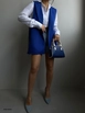 Модел на дрехи на едро носи bla10342-lace-detail-blazer-vest-blue, турски едро  на 