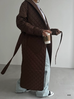 Un model de îmbrăcăminte angro poartă 38199 - Trenchcoat - Brown, turcesc angro Palton de Black Fashion