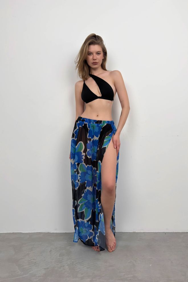 Black Fashion Pareo Μαύρο Και Μπλε Χονδρικό εμπόριο ενδυμάτων Casual