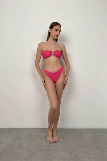Veľkoobchodný model oblečenia nosí  Bikini s textúrou - Fuchsiová
, turecký veľkoobchodný Plavky od Black Fashion