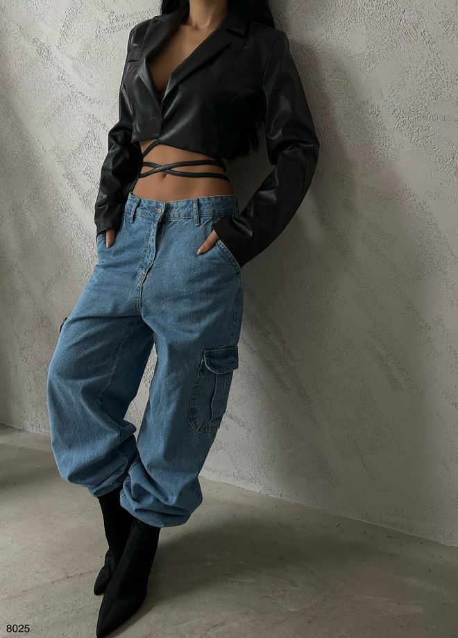 Black Fashion سترة جلدية قصيرة بحزام الخصر أسود ملابس بالجملة 0