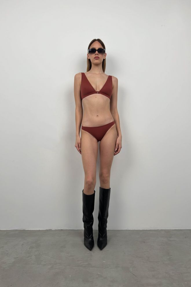 Black Fashion Conjunto Bikini Bralette Marrón Ropa al por mayor 0