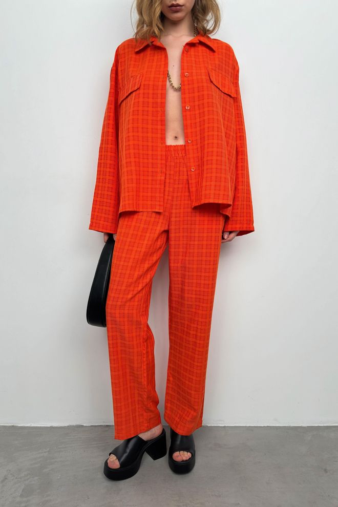 Black Fashion Pocket Shirt Pants Double Suit Orange Wholesale Clothing Formal