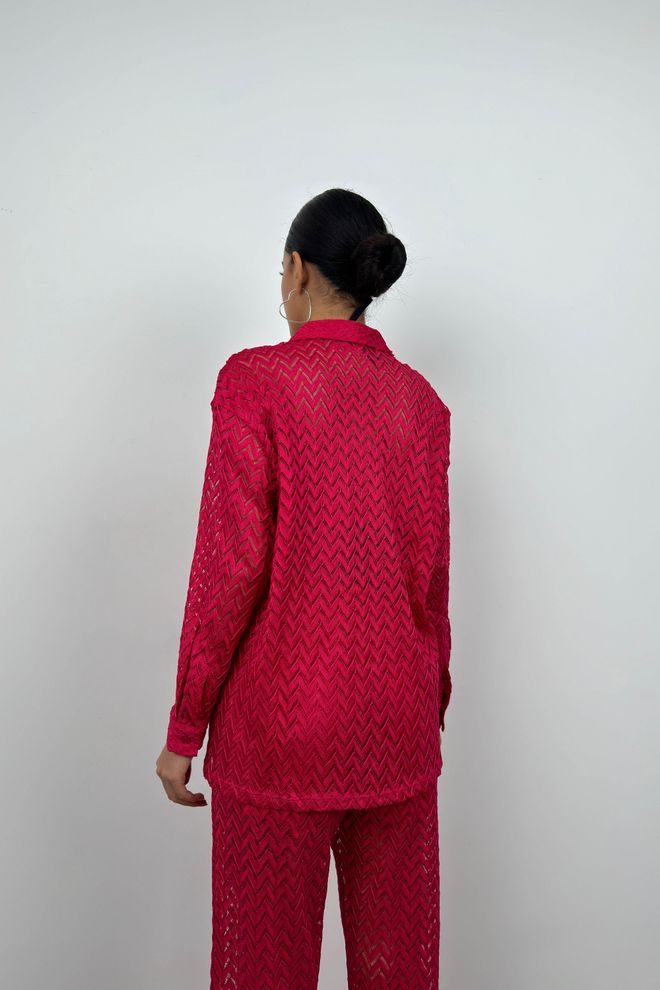 ESPADA Rode Elegante Palazzo Set Groothandel Kleding Verjaardag