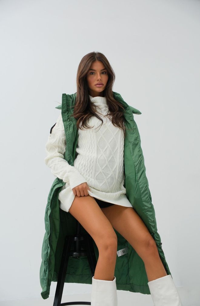 ESPADA Green Long Zip Up Vest Wholesale Clothing Polyester