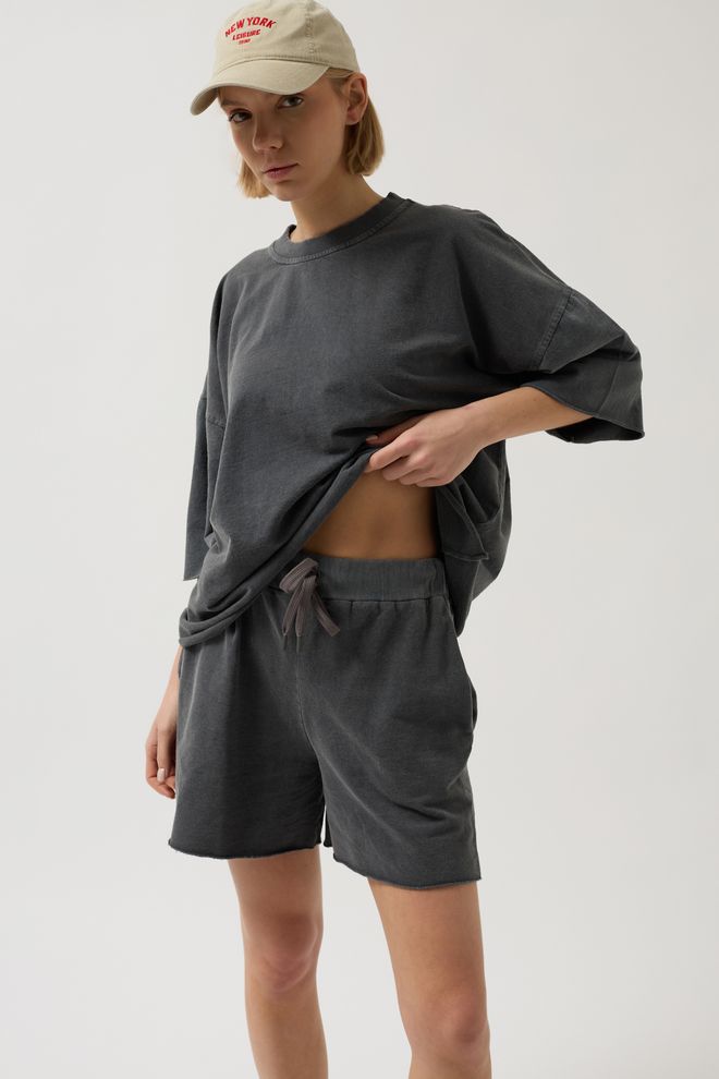 Black Fashion Шорты С Лазерной Резьей Кружевной Отделкой Антрацит Оптовая продажа одежды Повседневный