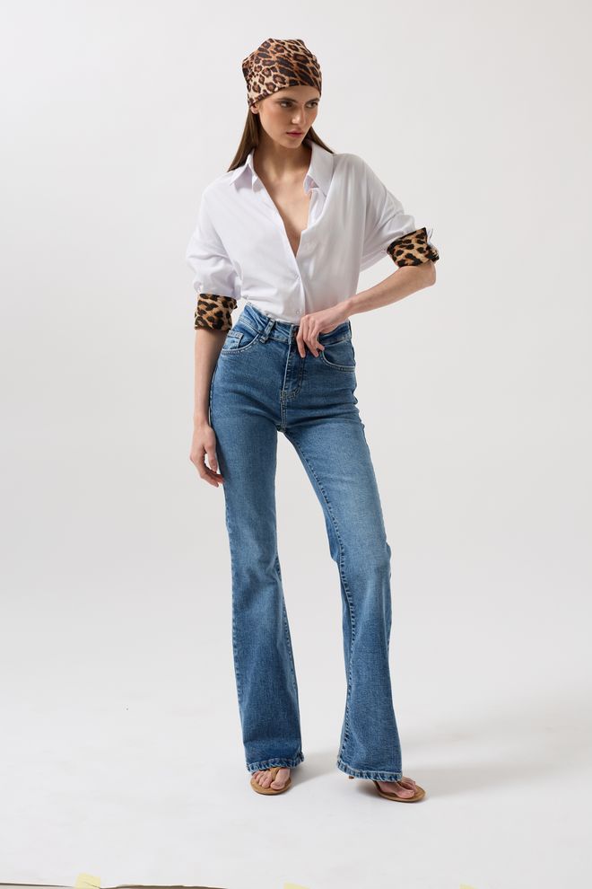 Black Fashion Jeans Ajustados Básicos De Cintura Alta Azul Ropa al por mayor Casual