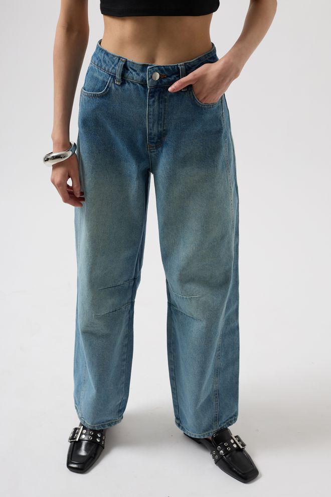 ESPADA Blue Casual Vintage Mom Jeans Wholesale Clothing Streetwear