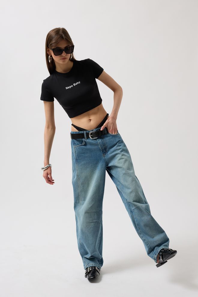 ESPADA Blue Casual Vintage Mom Jeans Wholesale Clothing Birthday