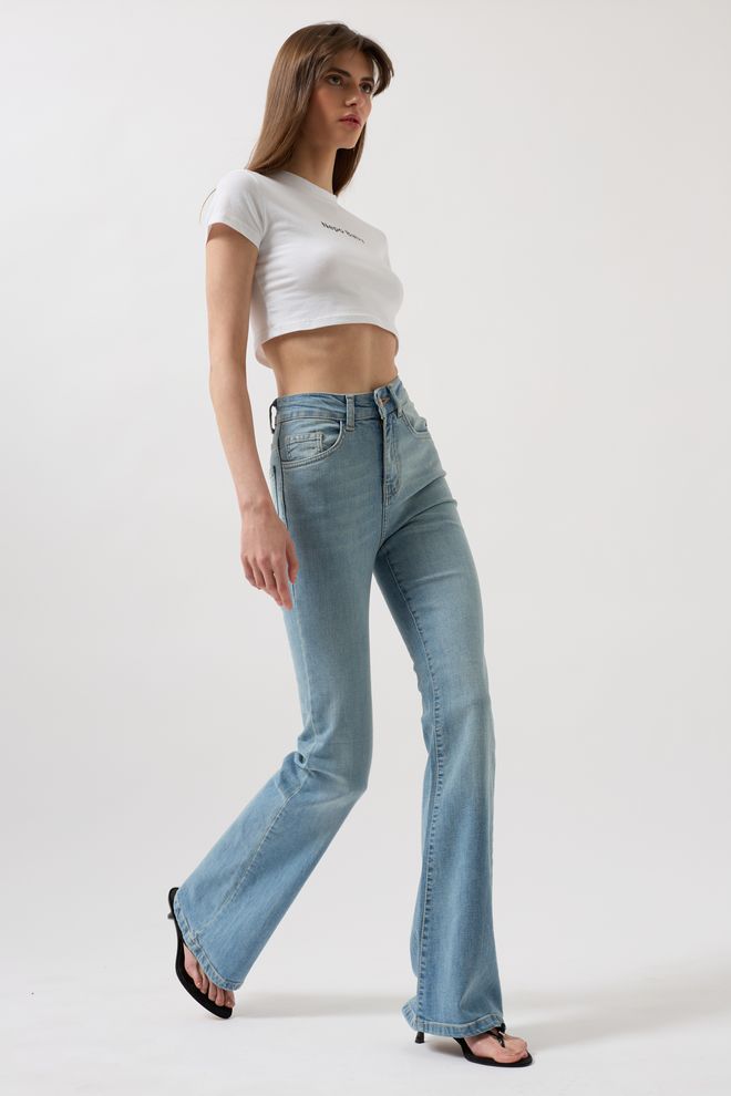 Black Fashion Basic Skinny Jean S Vysokým Pásom Svetlo Modrá Veľkoobchod s oblečením Neformálny