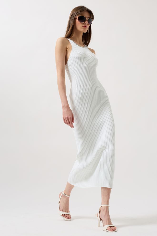 Black Fashion Šaty S Krížovým Remienkom Biele Veľkoobchod s oblečením Formálny