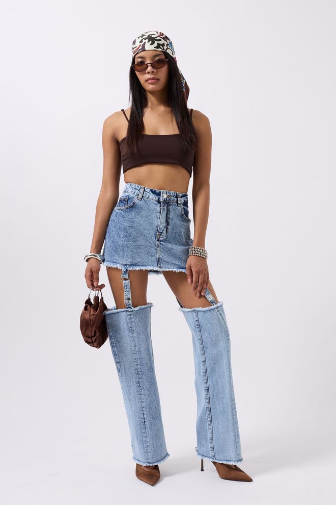Black Fashion Legíny Detail Jeans S Vysokým Pásom Modrá Veľkoobchod s oblečením Neformálny