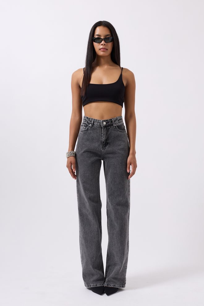 ESPADA Black High Waist Mom Jeans With Slant Pockets Wholesale Clothing Birthday