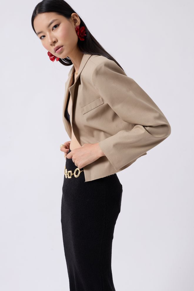 ESPADA Beige Elegant Single Breasted Blazer Jacket Wholesale Clothing Work