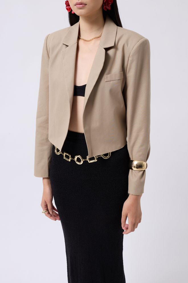 ESPADA Beige Elegant Single Breasted Blazer Jacket Wholesale Clothing Summer