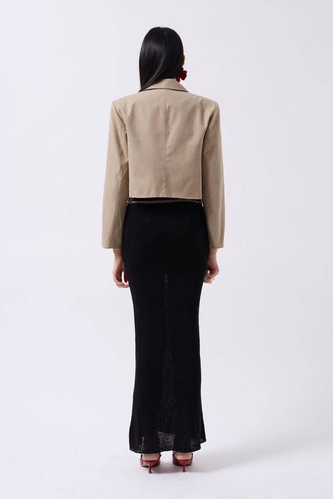 ESPADA Beige Elegant Single Breasted Blazer Jacket Wholesale Clothing Casual