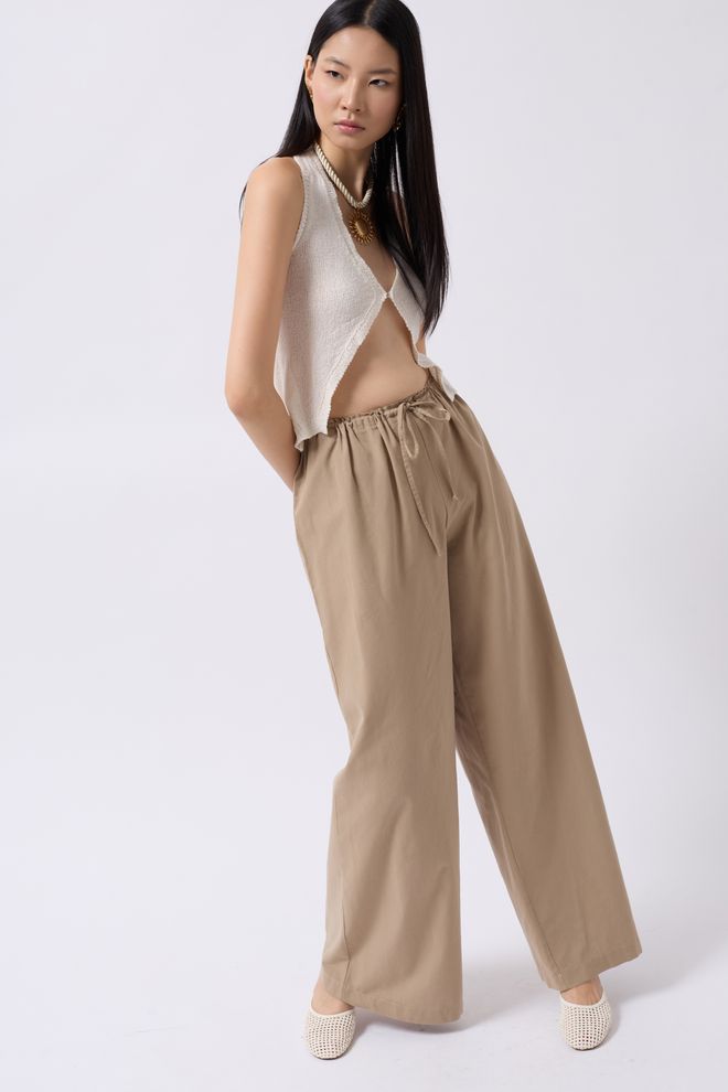 Black Fashion Pamučne Hlače S Detaljima Od Čipke Kamen Veleprodaja odjeće Ležerni