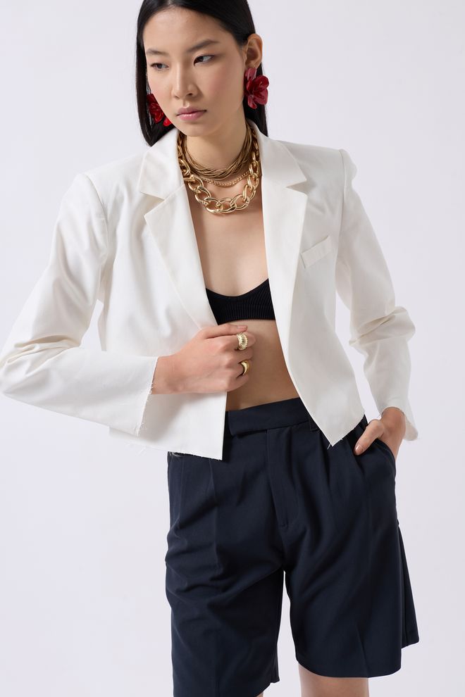 ESPADA White Single Breasted Blazer Jacket Wholesale Clothing Work