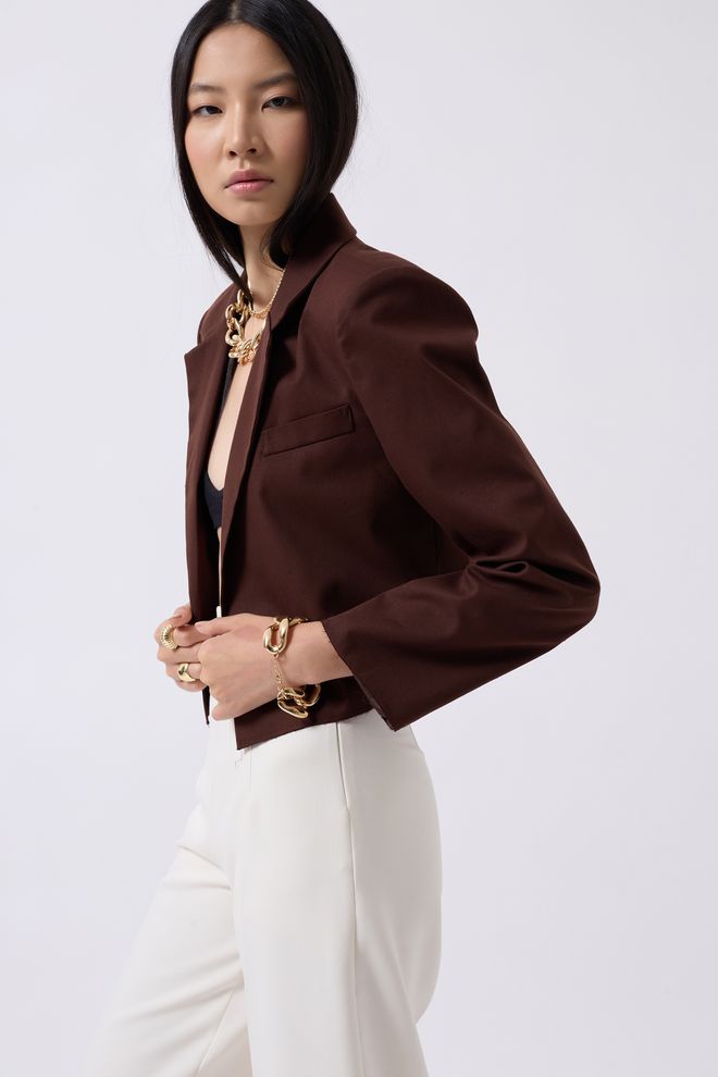 ESPADA Brown Single Breasted Blazer Jacket Wholesale Clothing Work