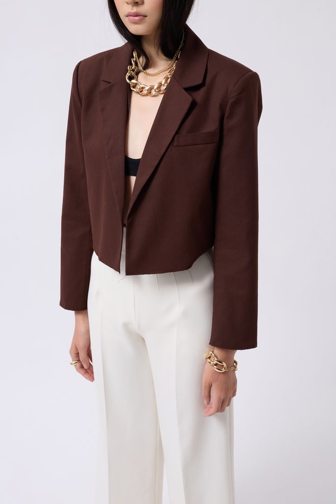 ESPADA Brown Single Breasted Blazer Jacket Wholesale Clothing Summer
