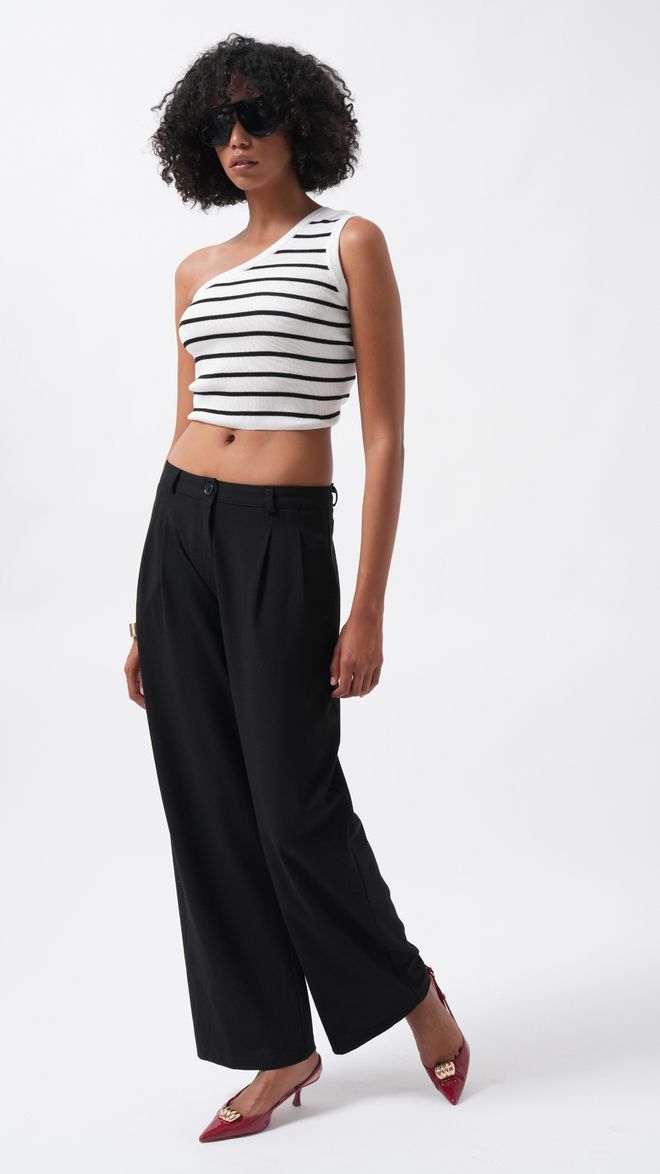 Black Fashion Pantalón Palazzo Negro Elegante Formal Casual Ropa al por mayor Casual