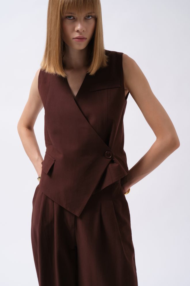 Black Fashion صدار بني رسمي أنيق عتيق ملابس بالجملة محتشم