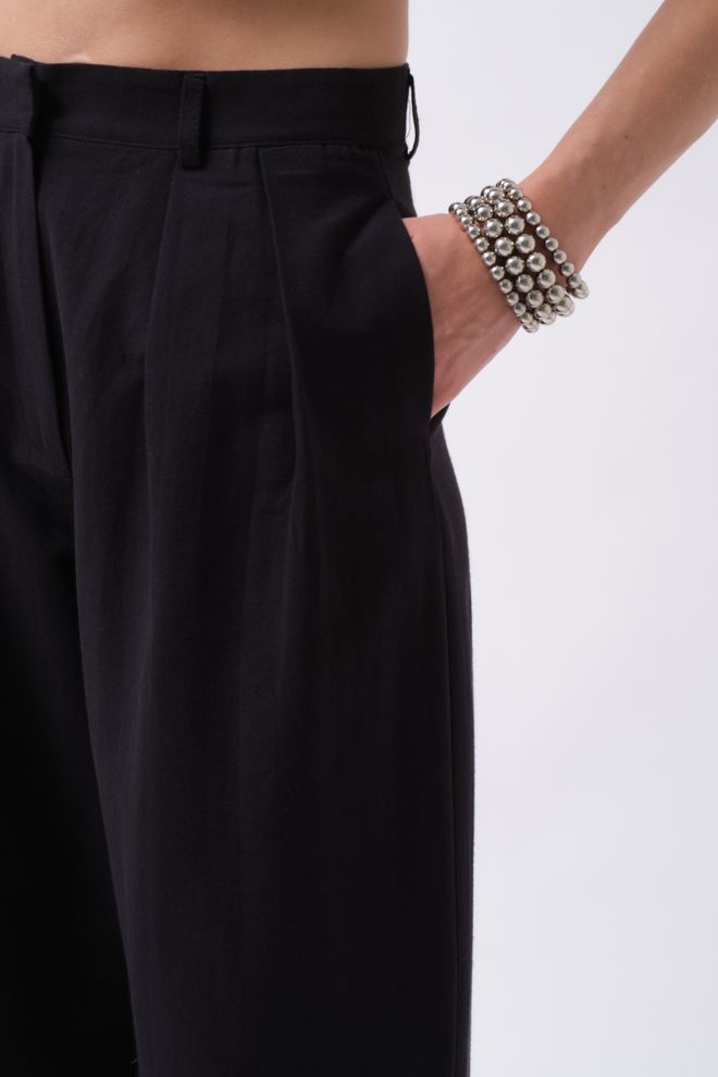 ESPADA Black Elegant Formal Vintage Palazzo Pants Wholesale Clothing Vintage