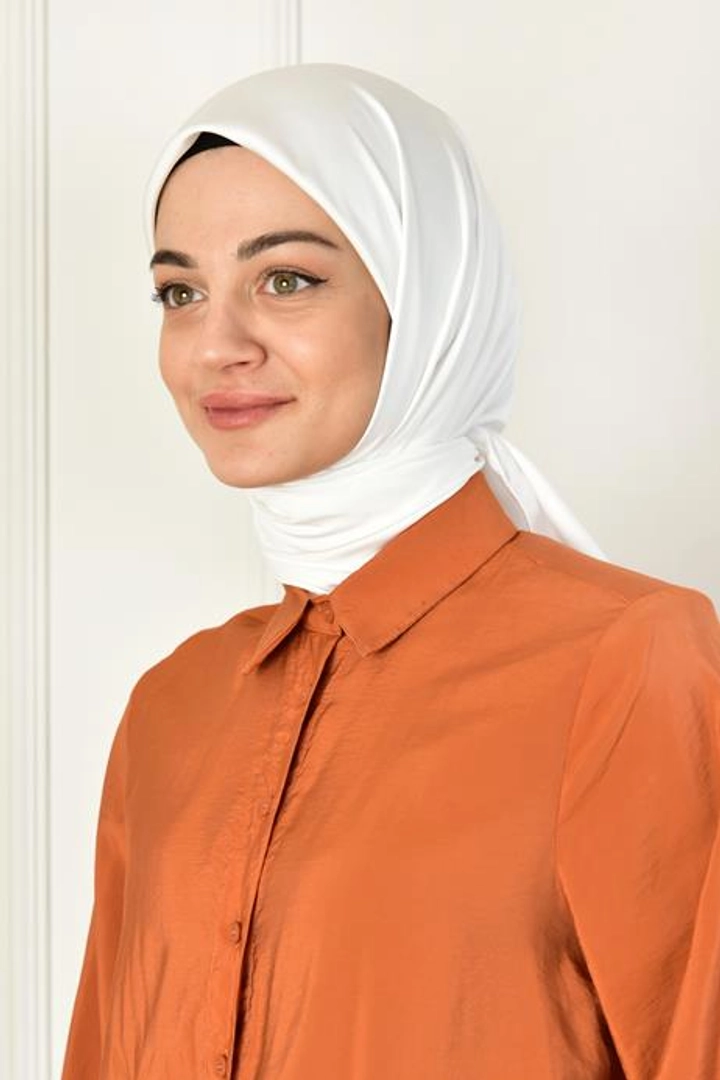 A wholesale clothing model wears BUR10164 - Scarf - Do Not Bake, Turkish wholesale Scarf of Burden Ipek