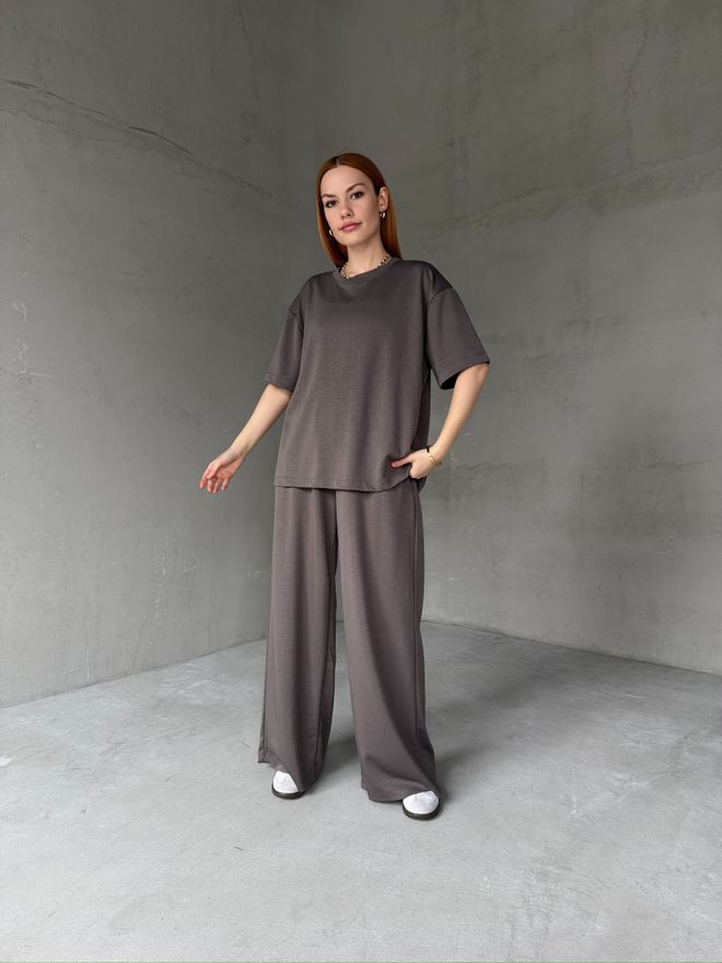 Ilia Set Palazzo Básico De Manga Corta Oys Modal Ropa al por mayor Primavera